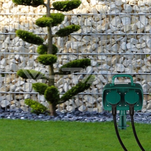 2 способи розетки Garden Spike з механічним таймером 3G 1,5 мм x 3 м IP44 зелений - 8