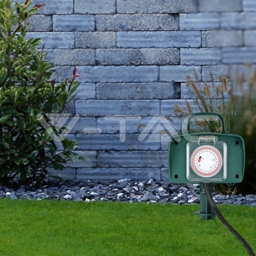 2 способи розетки Garden Spike з механічним таймером 3G 1,5 мм x 3 м IP44 зелений - 9