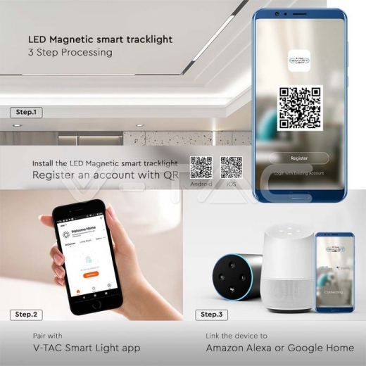 10 Вт світлодіодний магнітний SMART Tracklight чорний корпус 3 в 1 - 4