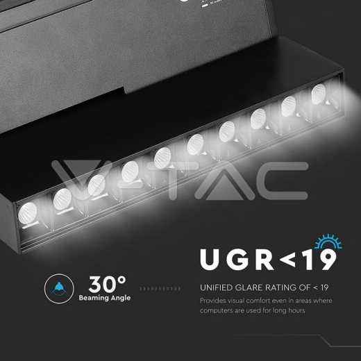 10 x 2 Вт світлодіодний магнітний SMD карданний лінійний прожектор чорний IP20 24 В 3000 К - 11