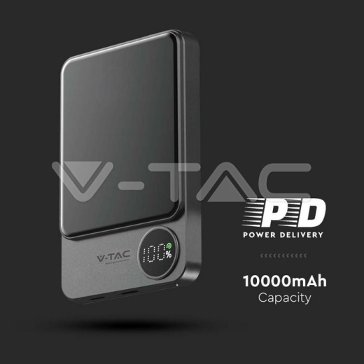 10000mAh 9mm Wireless Magnetic Power Bank сірий - 6