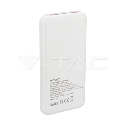 10000mAh Fast Charger Power Bank Білий - 2